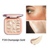 Picture of KYDA Face Highlighter Palette Kit,Shimmer Glitter Highlight Contouring Palette Natural Nude Shiny Contour Highlight Makeup Illuminator Highlighter Concealer Palette(with brush)-Champagne Gold