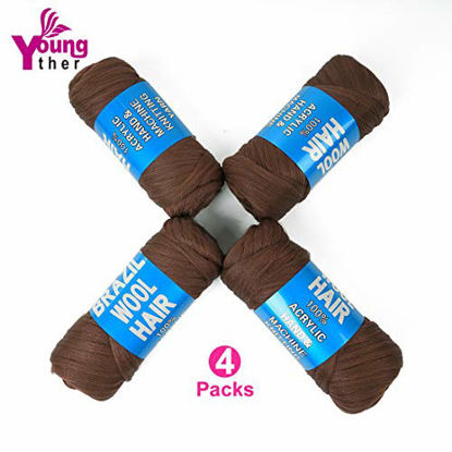 Picture of 100% Brazilian Wool Hair Acrylic Yarn For African Braids/Senegalese Twist/Faux Locs/Wraps and Crochet Hook