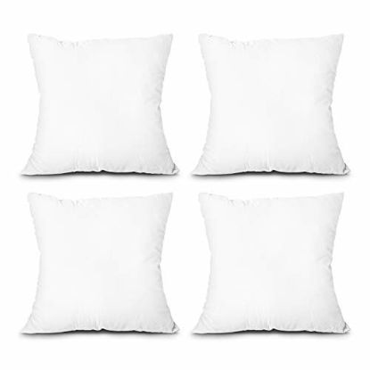 EDOW Throw Pillow Inserts, Set of 2 Lightweight Down Alternative Polyester  Pillow, Couch Cushion, Sham Stuffer, Machine Washable. (White, 18x18)