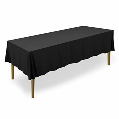 Picture of Lann's Linens - 70" x 120" Premium Tablecloth for Wedding / Banquet / Restaurant - Rectangular Polyester Fabric Table Cloth - Black