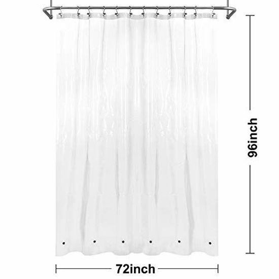 Getuscart Xlong Shower Curtain Liner With 96 Inches Height 6 Bottom Magnets Waterproof Peva Pvc Free Metal Grommets Clear 72x96