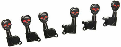 Picture of Kmise Electric Acoustic Guitar Tuner Skull Sealed-Gear Tuning Pegs Machine Heads Keys (Black 3L3R)