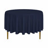 Picture of Lann's Linens - 90" Round Premium Tablecloth for Wedding / Banquet / Restaurant - Polyester Fabric Table Cloth - Navy Blue