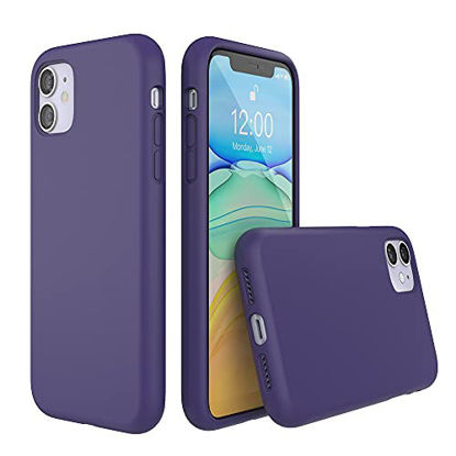 Picture of K TOMOTO Liquid Silicone Case Compatible with iPhone 11 (6.1"), Full Body Protection Gel Rubber Cover with Soft Microfiber Lining, Scratch Resistant Shockproof Protective Phone Case, Purple