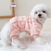 Picture of Loyanyy Plush Dog Pajamas for Cold Weather 4 Legged Clothes for Dog Cat Stretchy Puppy Kitten Onesie with Buttons Warm Soft Pet Jumpsuit Winter Coat Pink X-Large