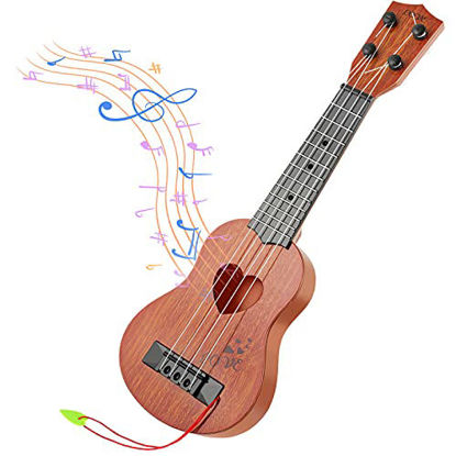 Picture of NC Kids Guitar Ukulele Beginner Musical Instrument Easy to Hold 17 inches with 4 Adjustable Strings Mini Guitar for Skill Improving Kids Play Early Educational Pre School Children