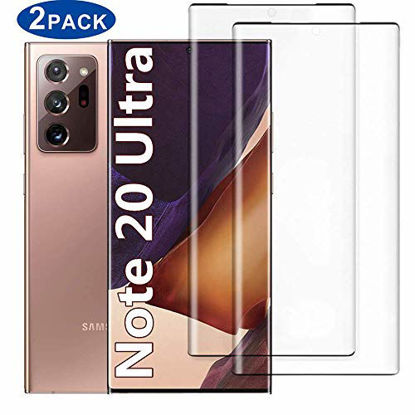 Picture of [2 Pack] Galaxy Note 20 Ultra Tempered Glass Screen Protector, [Compatible with Fingerprint Sensor ] [9H Hardness] [No Bubbles] [Case Friendly] Screen Protector for Samsung Galaxy Note 20 Ultra
