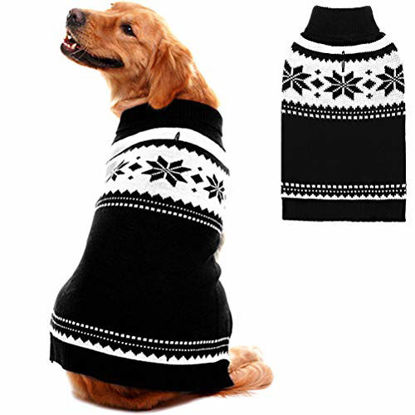Picture of Mihachi Dog Sweater - Winter Coat Apparel Clothes with Colorful Stripes for Cold Weather