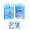 Picture of Medium Baby Gift Bags 2-Pack and Handmade Greeting Cards 2-Pack for Baby Showers (Blue)