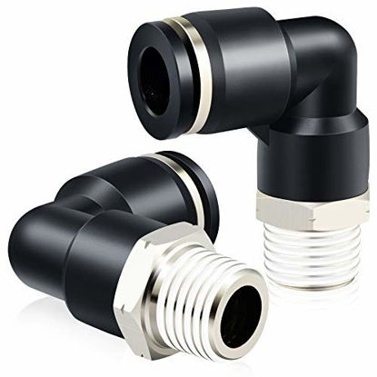 Picture of TAILONZ PNEUMATIC Male Elbow 5/32 Inch Tube OD x 1/4 Inch NPT Thread Push to Connect Fittings PL-5/32-N2 (Pack of 10)