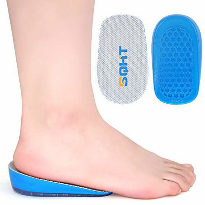 Picture of SQHT Height Increase Insoles - 1 Inch Heel Lift for Achilles Tendonitis, Heel Pain and Leg Length Discrepancy, Shoe Inserts for Men and Women (Large (1" Height))