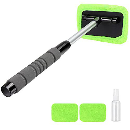 Picture of X XINDELL Windshield Glass Cleaning Tools, Microfiber Cloth Car Cleaning Tool with Extendable Handle and Reusable Cloth Auto Interior Accessories Glass Cleaner (Extendable)