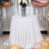 Picture of JYFLZQ White Sequin Tablecloth 50''Round Sparkly Drape Table Cloths Table Cover Overlay for Wedding Birthday Party Baby Bridal Shower