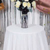 Picture of JYFLZQ White Sequin Tablecloth 50''Round Sparkly Drape Table Cloths Table Cover Overlay for Wedding Birthday Party Baby Bridal Shower