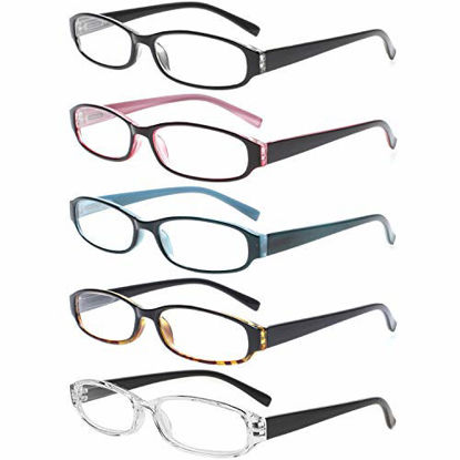 Picture of Reading Glasses 5 Pairs Spring Hinge Comfort Fashion Quality Readers for Men and Women (5 Pack Mix Color, 2.50)
