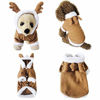 Picture of Mogoko Dog Cat Christmas Reindeer Costume, Funny Pet Elk Cosplay Dress, Puppy Fleece Outfits Warm Hoodie Xmas Apparel Clothes (L Size)