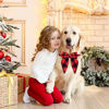 Picture of Malier Dog Collar with Long Bow Tie (Red & Black, Large)