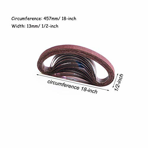 POWERTEC 401812 1/2-Inch x 18-Inch 120 Grit Aluminum Oxide Sanding Belt, 20- Pack, Belts - Canada