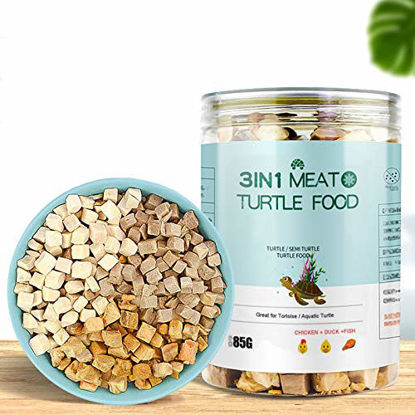 Picture of 3 in 1 Meat Turtle Food - Chicken & Duck & Fish Meat Natural Freeze Dried Human-Grade Turtle Treats