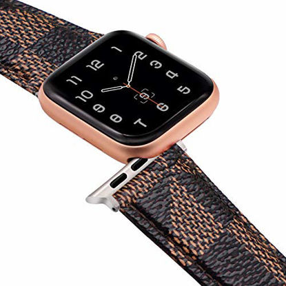 Picture of EurCross Leather apple watch band Compatible with Apple Watch 38mm 40mm, Sport Band Replacement Wrist Strap Compatible with iWatch Series 6, Series SE, Series 5, Series 4, Series 3, Series 2, Series 1