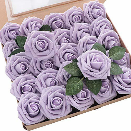 GetUSCart Floroom Artificial Flowers 25pcs Real Looking Lilac Fake