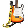 Picture of Rinastore Guitar Strap Yellow"POLICE LINE" Includes Strap Button & 2 Strap Locks Shoulder Straps For Bass, Electric & Acoustic Guitars (Yellow)