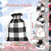 Picture of 30 Pieces Buffalo Plaid Drawstring Bag Small Plaid Burlap Bags Christmas Drawstring Bags Washable Xmas Bag for Candy Wrapper Birthday Christmas Party Favor (Black and White)