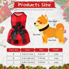 Picture of 3 Pieces Christmas Dog Buffalo Plaid Dress with Bowknot Plaid Puppy Princess Dress Check Pattern Dog Skirt Holiday Pet Dresses Puppy Costume Apparel Clothes for Small Dogs (M)