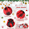 Picture of 3 Pieces Christmas Dog Buffalo Plaid Dress with Bowknot Plaid Puppy Princess Dress Check Pattern Dog Skirt Holiday Pet Dresses Puppy Costume Apparel Clothes for Small Dogs (M)