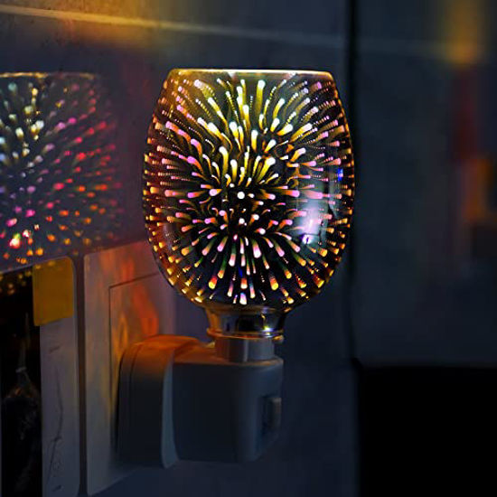 3D Glass Electric Oil Burner Wax Melt Burner Wax Melter Warmer for Home  Office Bedroom Living Room Gifts