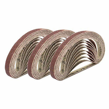 Picture of 1/2 Inch x 18 Inch Sanding Belts, 40 Grits Aluminum Oxide Sanding Belt, Belt Sander Tool for Woodworking, Metal Polishing (30 Pack)