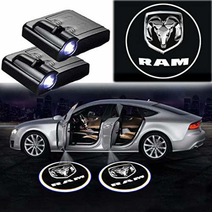 Picture of 2Packs of Car Door Lights Logo for RAM, Car Door Led Projector Lights Shadow Ghost Light,Wireless Car Door Welcome Courtesy Lights Logo