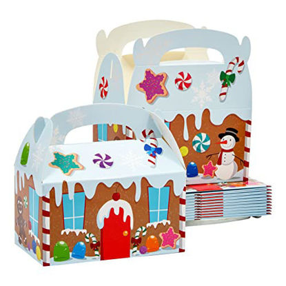 Picture of Gingerbread Favor Boxes for Christmas Party Decorations, Festive Holiday Design (6.2 x 3.3 x 3.5 In, 24 Pack)