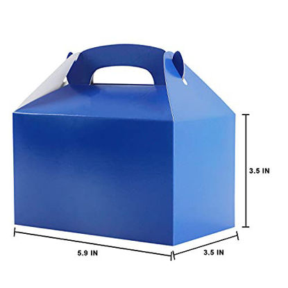 Picture of Blue Party Treat box 24 Pcs Blue Candy Cake Gift DIY Bags Favor Snack Goody Cardboard Bag Perfect For Gift Giving Brithday Party And Summer Ocean Theme Party Favors Decorations Supplies