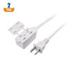 Picture of Cable Matters 2-Pack 16 AWG 2 Prong Extension Cord 10 ft, UL Listed (3 Outlet Extension Cord) with Tamper Guard White