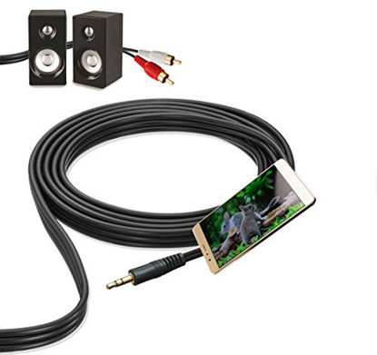 Picture of RCA Aux Audio Cable 50 Feet,Ruaeoda 3.5mm Aux to 2RCA Male Stereo Audio Y Cable