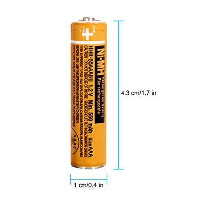 Picture of NI-MH AAA Rechargeable Battery 1.2V 550mah 6-Pack AAA Batteries for Panasonic Cordless Phones, Remote Controls, Electronics
