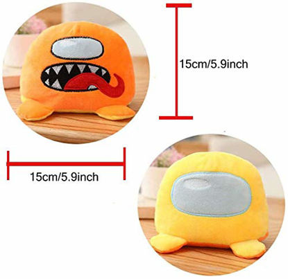 Picture of Reversible Among us Plush Toys Stuffed Animals Double Sided Flip Reversible Doll (Orange-Yellow)