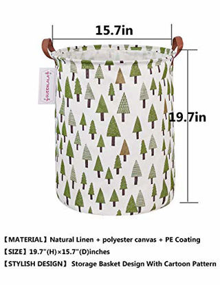 QUEENLALA Large Storage Basket,Laundry Hamper/Bathroom/Home Decor/Collapsible Round Storage Bin,Boys and Girls Hamper/Boxes/Clothing（Round-Color-Unicorn） 