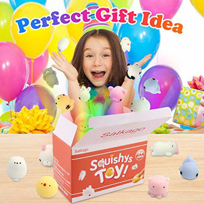 Picture of Satkago Squishys Toys Mini Mochi Squishys Toy, 25 Pcs Mini Squishys Toys Cute Stress Reliever Toys Funny Fidget Toys Birthday Gift Party Favors for Kids