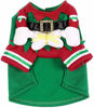Picture of Mogoko Dog Cat Christmas Elf Costume, Funny Pet Cosplay Dress with Cap, Puppy Fleece Outfits Warm Clothes for Xmas (M Size)