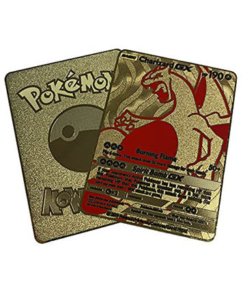 Picture of Charizard GX Metal Gold Card - Collector's Rare Shiny Gold Red Card - Limited Supply