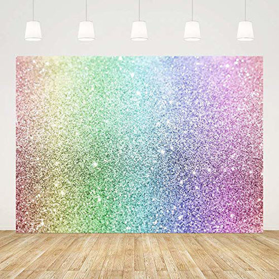 7x5ft Glitter Rainbow Backdrop Unicorn Birthday Party Baby Shower