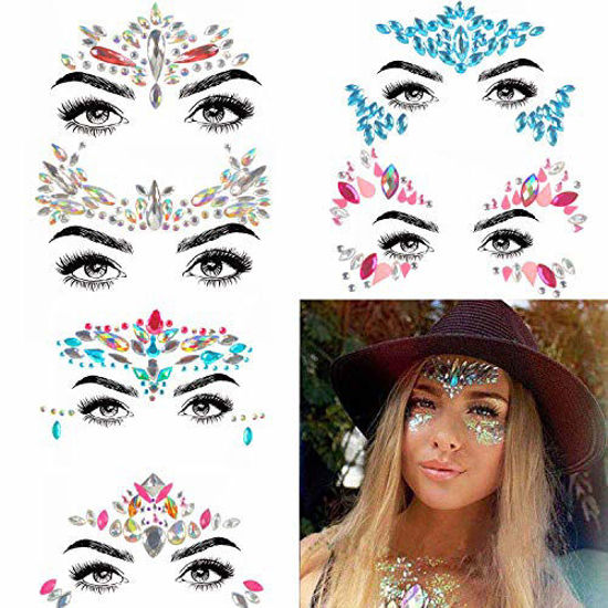 Small gold, white and silver bindi temporary tattoos