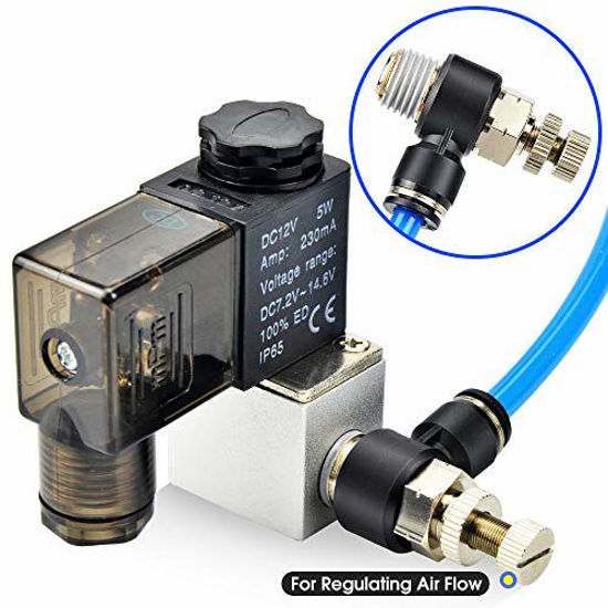 TAILONZ Pneumatic Air Flow Control Valve With Push-to-Connect Fitting, In-Line Speed Controller Union Straight - 6MM Tube OD X 6MM Tube OD SCF-6 (Pack Of 5 - View #7