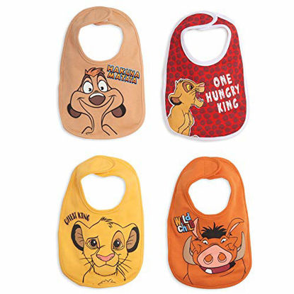 Picture of Disney Lion King Simba Timon Pumbaa Baby Boys 4 Pack Snap Bibs One Size