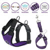 Picture of Lukovee Dog Safety Vest Harness with Seatbelt, Dog Car Harness Seat Belt Adjustable Pet Harnesses Double Breathable Mesh Fabric with Car Vehicle Connector Strap for Dog (Large, Purple Seatbelt)