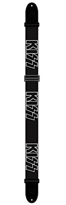 Picture of Perri's Leathers KISS Official Licensing Logo Polyester Guitar Strap, 2 inches Wide, Adjustable Length 39 to 58 inches, Black