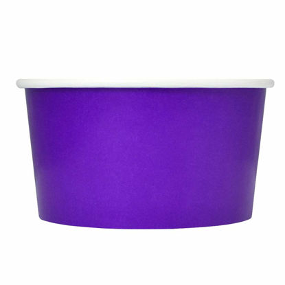 Picture of 50 Count Purple Paper Ice Cream Cups - 4 oz Small Dessert Bowls - Comes In Many Colors & Sizes! Frozen Dessert Supplies
