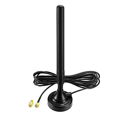 Picture of SUPERBAT 4G LTE Magnetic Mount External Antenna RP SMA Male Antenna for Verizon AT&T T-Mobile Sprint LTE Router Gateway Modem Camera Helium Hotspot Miner etc.